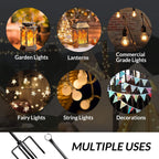 Walensee String Light Poles with Hook Outdoor Metal Pole for Hanging, Garden Party 9.4FT Lights Hanger with 5-Prong Fork Steel Stand Holder for Patio Christmas Wedding 2 Pack