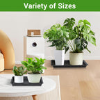 GREANER 3 Packs Plant Saucers Rectangular, 15x11x1.2 Inch Heavy Plastic Plant Saucer Drip Tray, Flower Pot Tray for Indoors Outdoor Plant Pots, Thick Drip Tray for Garden Potted Water Drips and Soil