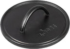 Lodge Pre-Seasoned Cast Iron Round Griddle Press, 8 Inches | Cast Iron Griddle Press for a Restaurant-Quality Sear, Unparalleled Heat Retention for Stove or Grill