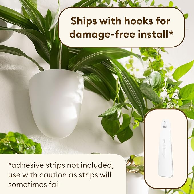 PlantPod Classic - Self-Watering Wall Planters (6, White) - Easy to Water and Install - Lightweight - Design Your Own Vertical Garden - Wall Planters for Indoor Plants