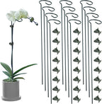 12 Pack Plant Support Stakes with 24 Pcs Plant Clips, Garden Single Stem Support Stake, Plant Cage Support Ring for Indoor Outdoor Flowers Rose Amaryllis Tomatoes Peony Lily Orchid (24 Inch)