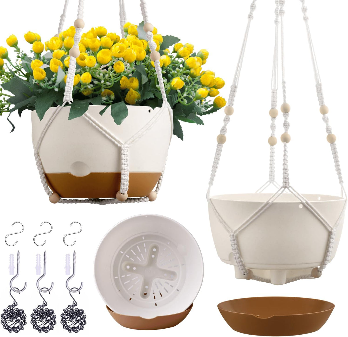 8/10/12 inch hanging planters for indoor plants with, main product view