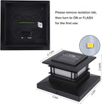 Dynaming 4 Pack Solar Post Cap Lights Outdoor with Flickering Flame Light, Fence Post Solar Lights Fit for 4x4 5x5 6x6 Vinyl/Wooden Posts, High Brightness SMD LED Lighting Decor for Garden Deck Patio