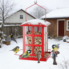 Bird Feeder, 6 LBs Large Capacity Bird Feeders for Outdoor Hanging | Heavy Duty Metal, Wild Birdfeeder, 4 Perches, Rainproof Waterproof, Easy to Fill and Clean, For Outside Garden Yard