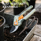 PrunePro® 8.2" Pruning Shears Ultra Sharp Lightweight Bypass Plant Clippers | German Stainless Steel Adjustable Handle Width Ergonomic Small Hands Arthritis Friendly Effortless Cut Up to 1" Garden Tools