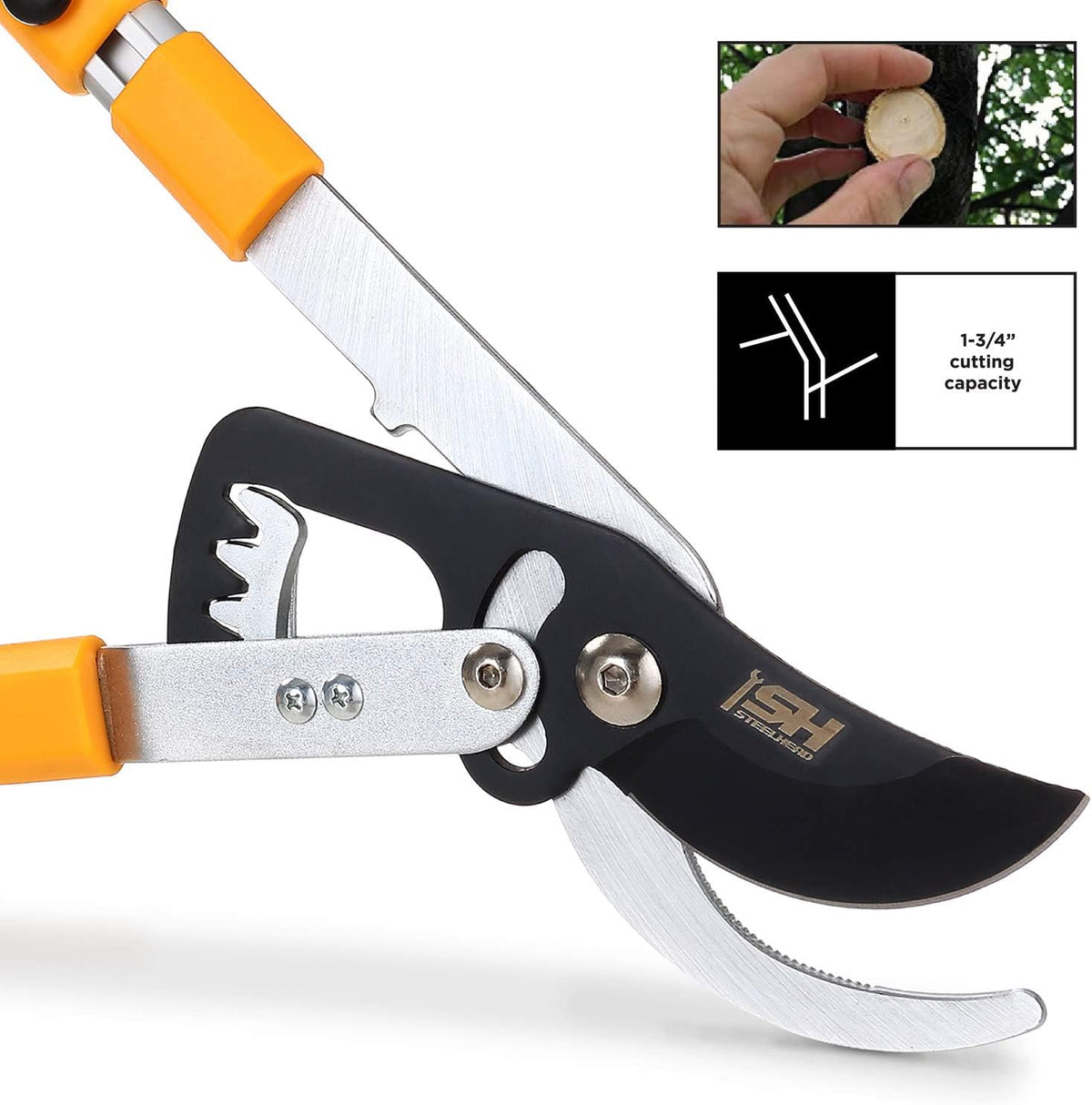 steelhead heavy-duty 27-40" adjustable gear-bypass limb & branch shown in use