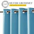 NICETOWN 2 Panels Gazebo Curtains Outdoor Waterproof & Windproof, Top and Bottom Grommet with Back Tab Wind-Break Outdoor Dividers Blackout Blinds with Fixed Rope for Patio, W52 x L84, Light Blue