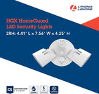 Lithonia Lighting HomeGuard 2-Light LED Outdoor Flood Lights, Outdoor LED Lights, Dusk to Dawn Sensor, Adjustable Lumens, Selectable Color, Round Heads, White (HGX LED 2RH ALO SWW2 120 PE WH M2)