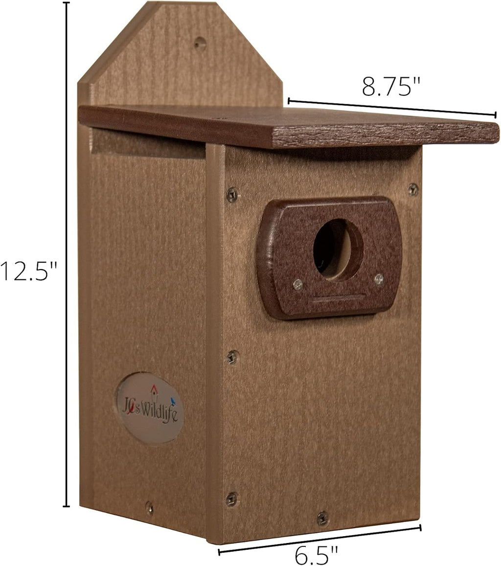 Recycled Poly Lumber Standard Bluebird Bird House (Brown and Brown)