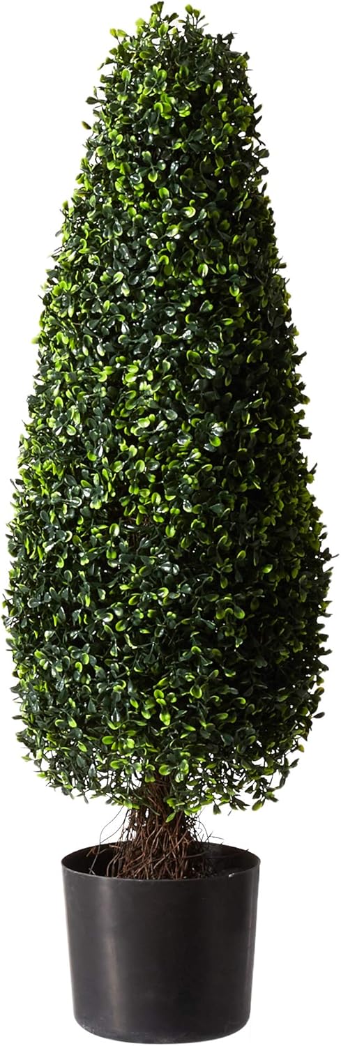 nearly natural 3 ft artificial boxwood tower topiary, main product view