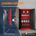 Yizosh Metal Storage Cabinet with Lock Doors and 5 Adjustable Shelves,- 72" Garage Storage Cabinet for Home,Office,Garage,School
