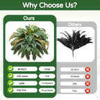 Large Autumn 88 Leaves Artificial Ferns for Outdoors Look Real, Fake Large Faux Boston Ferns for Outdoor Planter Realistic UV Resistant Artificial Fake Plants for Porch Patio Hanging 47 inch