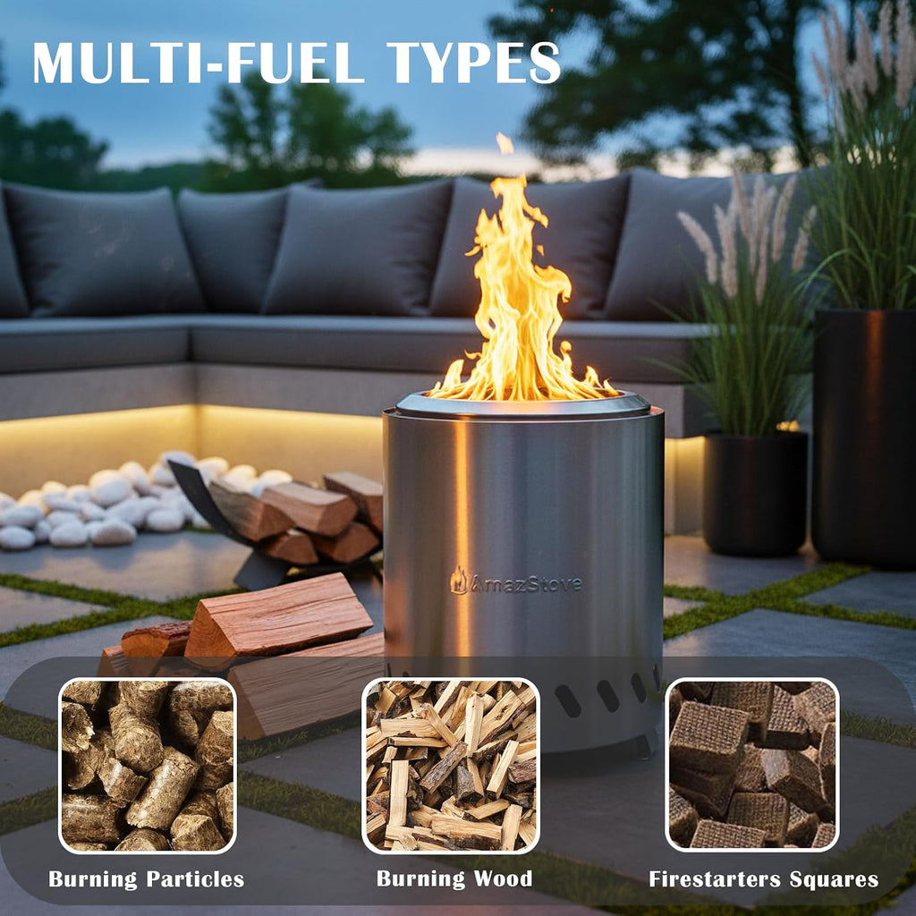 9.7 x 7.1 inch tabletop fire pit by, side view