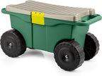 rolling garden cart with seat - plastic storage, main product view