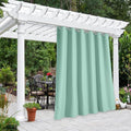 NICETOWN Outdoor Curtain for Patio Waterproof Extra Wide 84 inch, Sun Blocking Vertical Blinds Thermal Insulated Stainless Grommet for Front Porch/Gazebo/Lanai, Aqua Blue, 1 Piece, 84 inch L