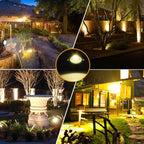 Romwish 120V LED Landscape Spotlights, 10W Outdoor Spotlights for Yard, 3000K Warm White, 120V AC Spot Light with Ground Spike, Waterproof Landscape Lighting for House Garden Lawn Decorative - 2 Pack