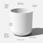 Veradek Mason Series Lima Planter - Round Planter for Indoor or Outdoor Porch/Garden | Made from Plastic-Stone Composite with Drainage Holes | Modern Décor for Succulents, Flowers, Small Plants