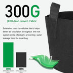 JERIA 12-Pack 5 Gallon Grow Bags, 300G Thickened Nonwoven Garden Pots,Heavy Duty Fabric Pots with Reinforced Handles