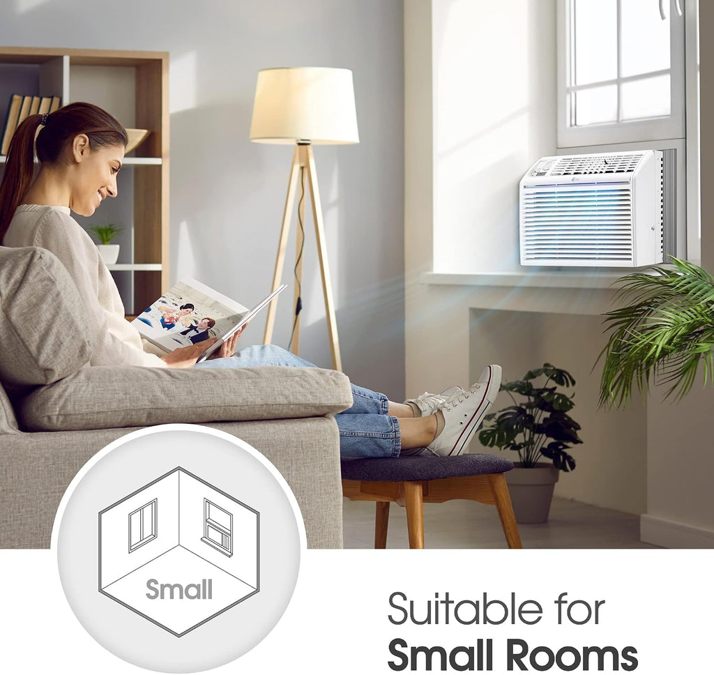 lg 5000 btu window air conditioners [2023 new] showing dimensions