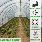 farm plastic supply - protective clear overwintering plastic shown in use