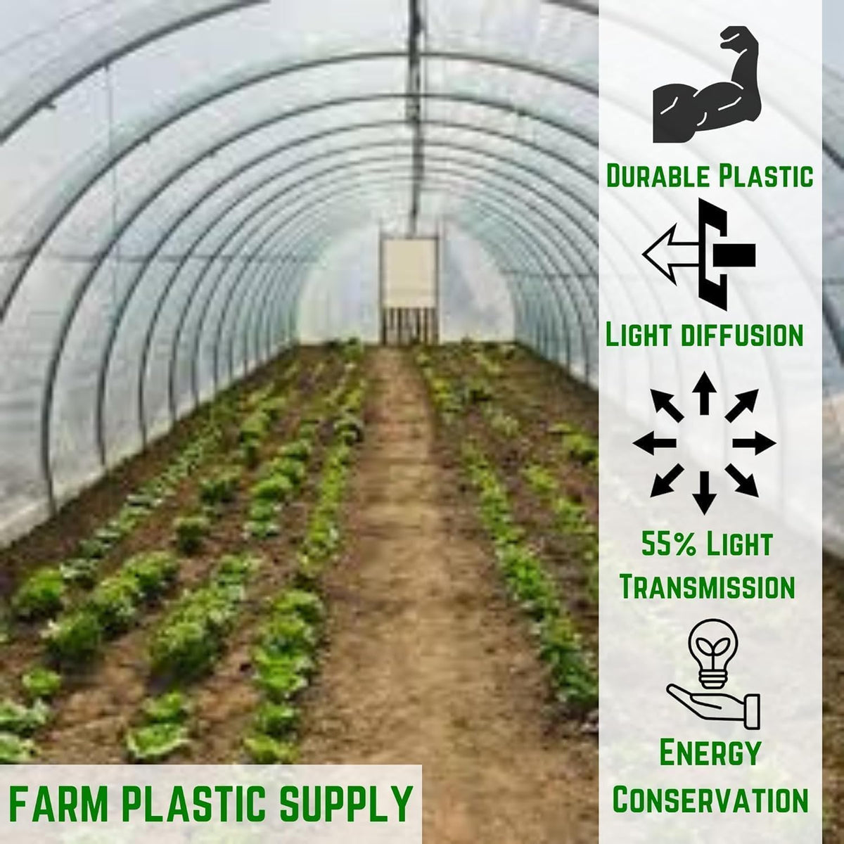 farm plastic supply - protective clear overwintering plastic shown in use