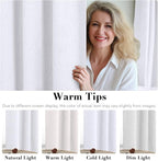 H.VERSAILTEX Primitive Linen Curtains 100% Blackout Curtain Drapes Burlap Curtains with White Thermal Insulated Liner, Grommet Top Drapes Living Room/Bedroom (2 Panels, 42 x 45 Inch, Bright White)