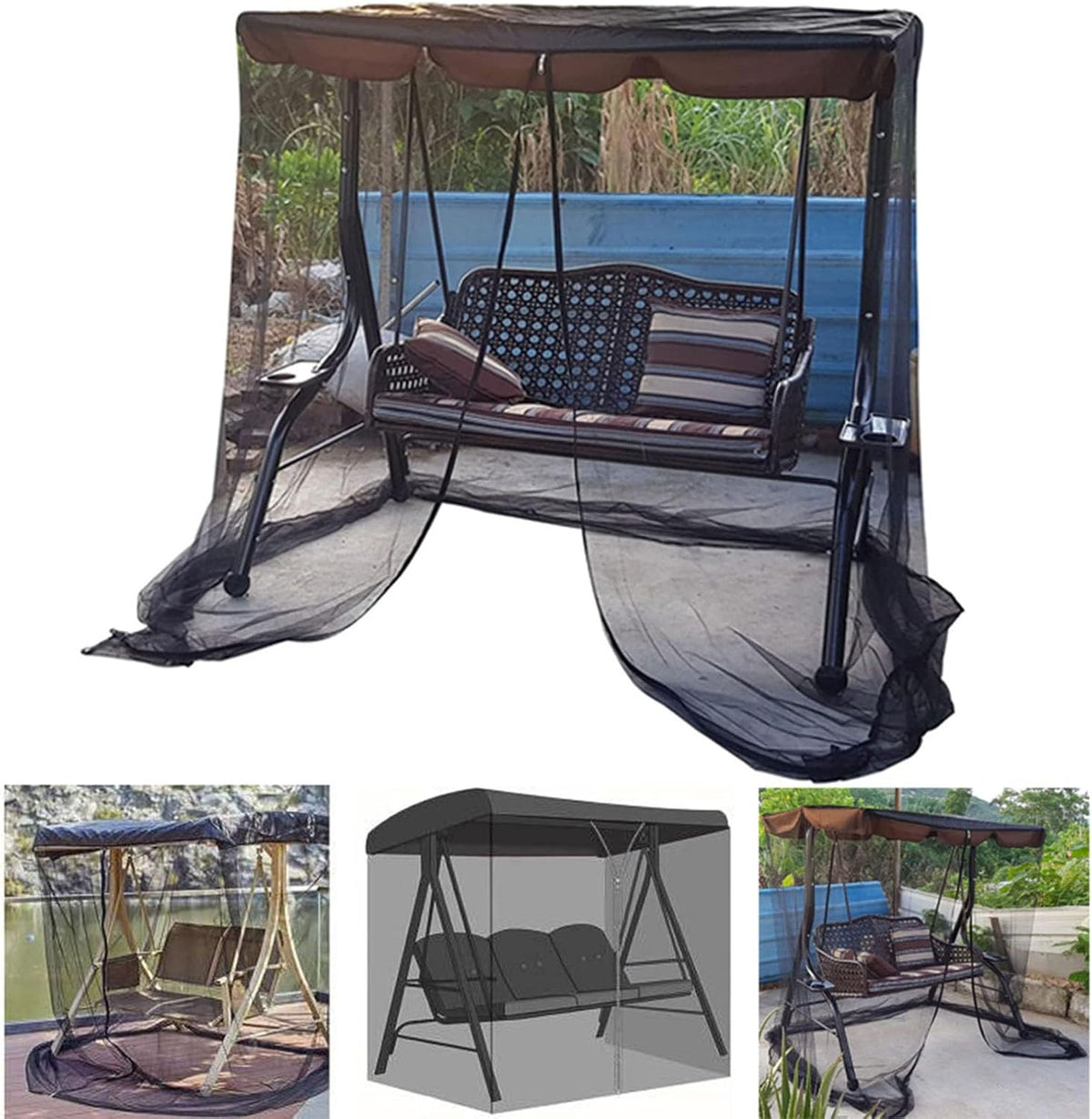 mosquito net for swing smooth zipper porch swing, main product view