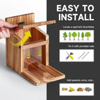 Squirrel Feeders for Outside, Squirrel House for Outdoor - Squirrel Food for Backyard, Chipmunk Feeder, Squirrels Hold Corn & Corn Cob & Peanuts (Brown)