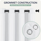 Outdoor Curtains for Patio Waterproof 6 Panels - Windproof, Privacy, Weatherproof Outside Drapes for Gazebo Pergola Porch, Grommet Top and Tab Bottom, 54x120 Inch, White