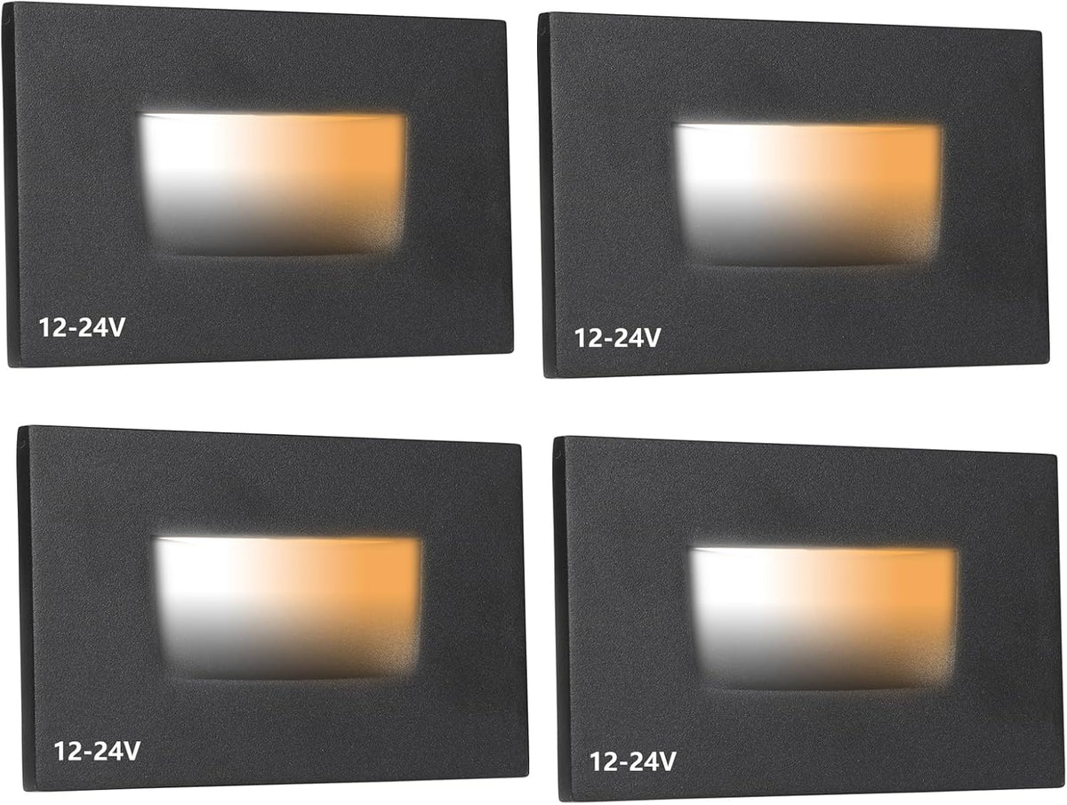 low voltage step lights outdoor indoor 12v-24v 3cct, main product view