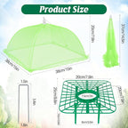 6 Sets Strawberry Plant Support with Mesh Plant Cover,Strawberry Growing Racks Sets with Iron Plant Nails and Storage Bag for Garden Strawberry Vegetables(Green Net - Square)