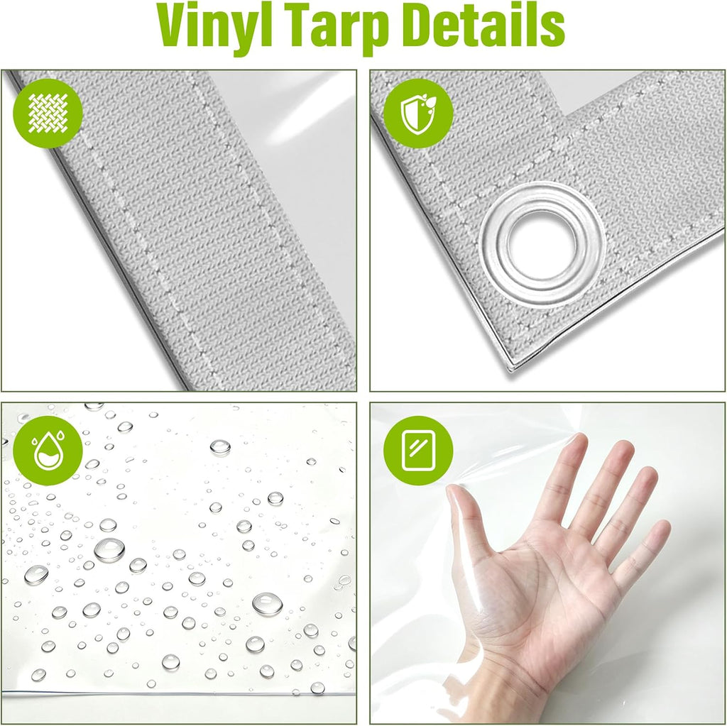 4x6 ft clear tarp heavy duty waterproof,clear vinyl shown in use