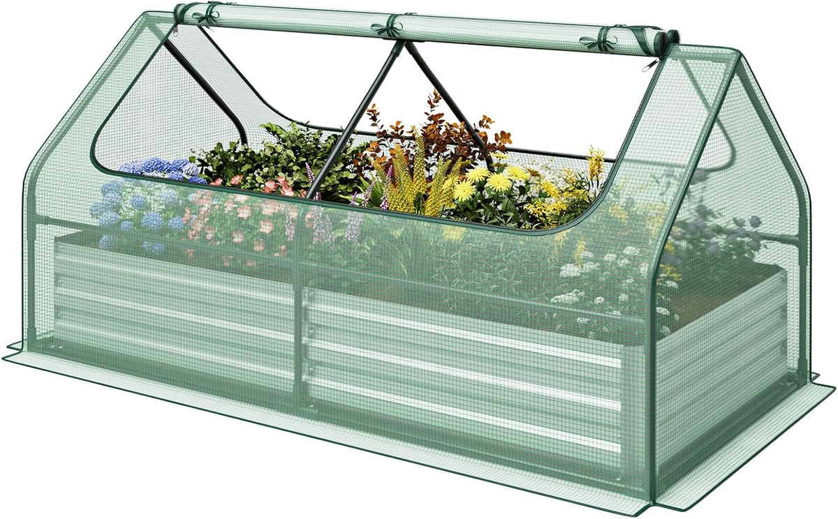 giantex galvanized steel raised garden bed with mini, main product view