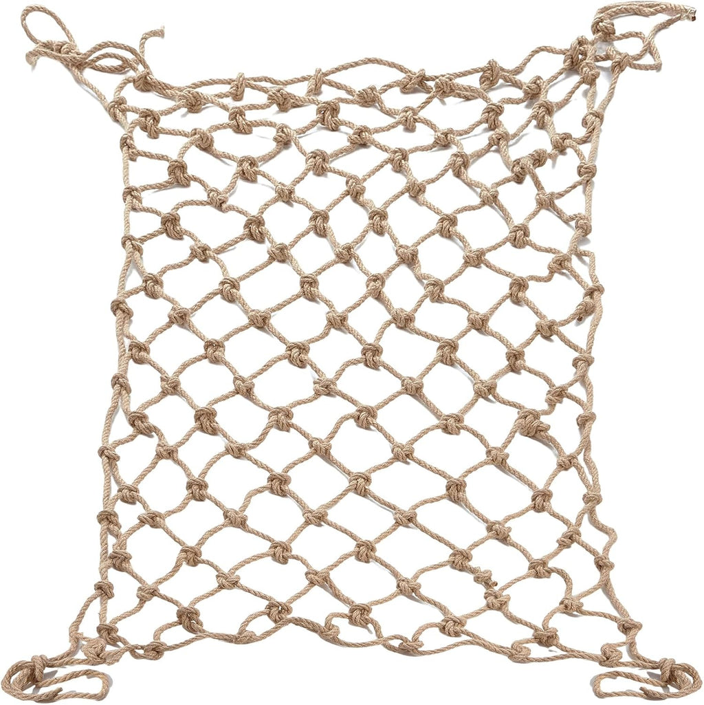 hemp rope net (6ftx12ft) heavy duty natural jute, view 9