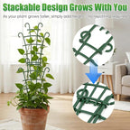 Plant Support Stakes,Stackable Plant Trellis for Indoor Climbing Plants,Small Plant Climbing Trellis for Potted Plants Plastic Climbing,Potted Plant Trellis for Houseplants (6PCS)