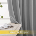 NICETOWN Blackout Sliding Door Curtain for Living Room, Grommet Room Divider Curtain Privacy Thermal Insulated Sound Reducing Window Treatment for Bedroom (1 Panel, Silver Grey, W80 x L108)