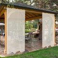 SpaceDresser Waterproof Outdoor Sheer Curtains for Patio - 4 Panels Rod Pocket Indoor Voile Sheer Curtain for Living Room,52W x 120L inch,Ivory