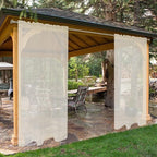 SpaceDresser Waterproof Outdoor Sheer Curtains for Patio - 4 Panels Rod Pocket Indoor Voile Sheer Curtain for Living Room,52W x 120L inch,Ivory