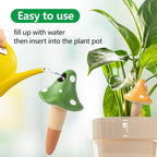 Self Watering Spikes Mushroom Shaped Plant Watering Globes | Irrigation Terracotta Watering Device Garden Waterer for Indoor Outdoor Plant 4 Packs