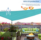 E&K Sunrise 25' x 25' x 25' Sun Shade Sail Triangle Canopy Shade Cover UV Block for Patio Backyard Garden Outdoor (Turquoise)