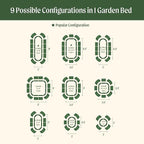 32" Extra Tall Raised Garden Bed Kits, 2 x 8 x 2.7ft Raised Planter Box Outdoor, 3.5 x 6.5 x 2.7ft Deep Root 9 in 1 Modular Metal Raised Beds for Gardening Vegetables Flowers Fruits - Sunlit Oak
