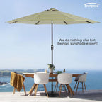 Tempera Patio Market Outdoor Table Umbrella with Auto Tilt and Crank, Large Sun Umbrella with Sturdy Pole & Fade Resistant Canopy, Easy to Set