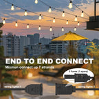 75FT Outdoor String Lights with 35 Bulbs(2FT Spacing), 3 Spare Bulbs | 2FT Bulb Spacing, IP65 Waterproof, Commercial, Perfect for Patio, Porch, Backyard