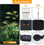 Kwaiffeo Solar Garden Light 4 Pack Outdoor Waterproof Firework Lights with 240 LEDs Twinkling Fairy Solar Lights Outdoor Garden Yard Pathway Decor, Gardening Gifts for Women Mothers Day (Warm White)
