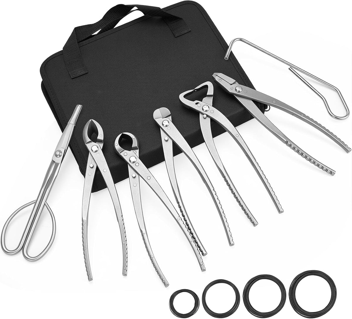 11-piece bonsai tool set with storage bag, 7, main product view