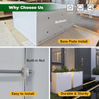 White Steel Heavy Planter for Outdoor Plants Metal Rectangular Outdoor Planter Spliced Flower Box with Partitions for Outside,Indoor,Garden (White, 32 * 15 * 24)