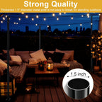String Light Poles for Outside Deck 2 Pack 8FTHeavy Duty Metal Garden Outdoor Light Poles for Solar String Light Bulbs Hanging Kit for Yard Garden Fence Post Deck Party Wedding