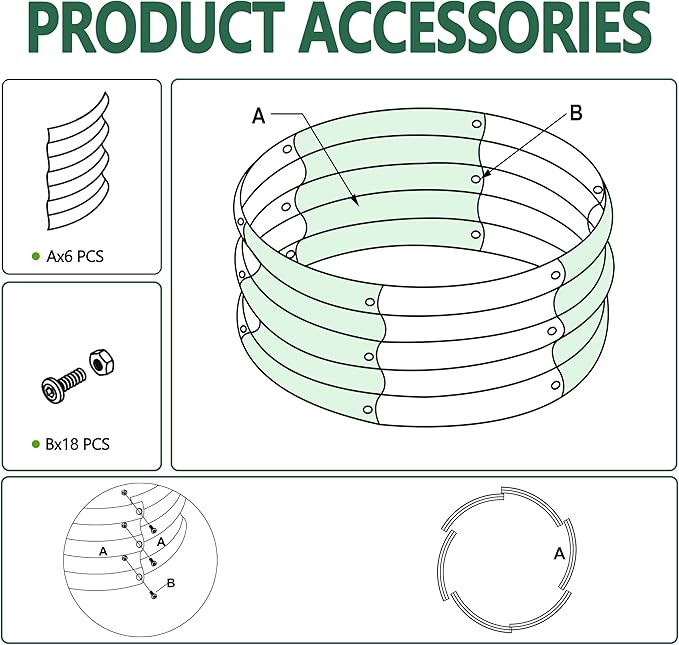 2PCS 2x2x1FT Galvanized Raised Garden Bed Kit,Vegetable Boxes-Round Metal Flower Box,Large Planter Raised Beds Outdoor Garden for Planting,Fruit,Herb-Silver