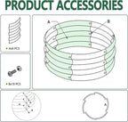 2PCS 2x2x1FT Galvanized Raised Garden Bed Kit,Vegetable Boxes-Round Metal Flower Box,Large Planter Raised Beds Outdoor Garden for Planting,Fruit,Herb-Silver