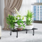 zhongma 2 tier heavy duty metal plant stand showing dimensions